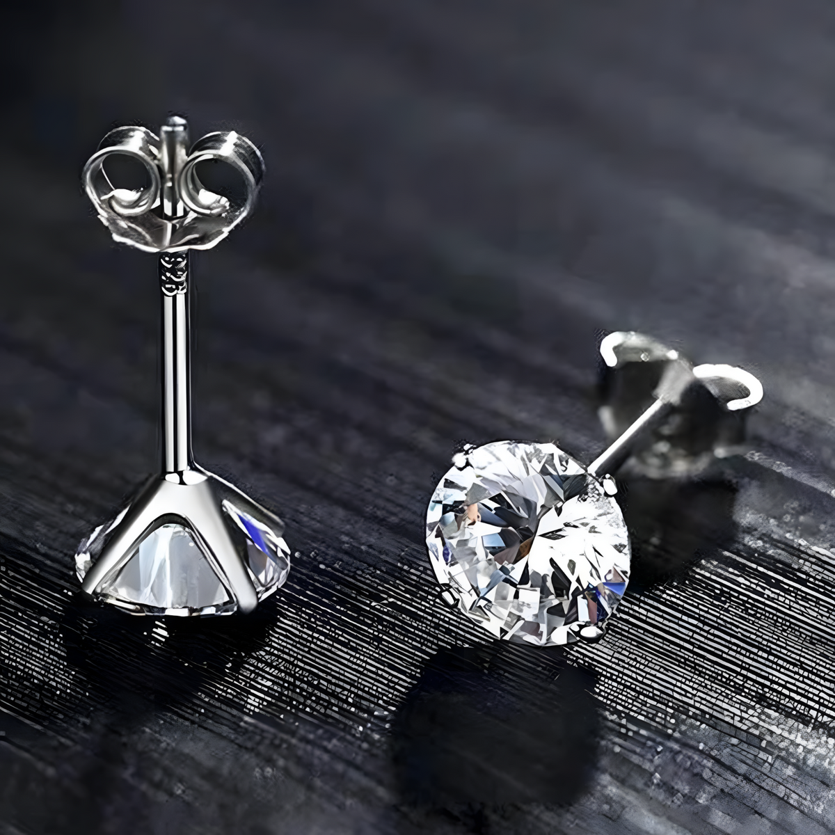 Luxury Sparkling Clear Stud Earrings Fashion Fine Round Zirconia Earrings 502