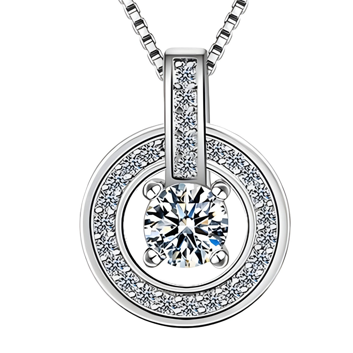 925 Sterling Silver Round AAA Zircon Pendant Necklaces Women Jewelry Dance 262