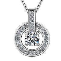 925 Sterling Silver Round AAA Zircon Pendant Necklaces Women Jewelry Dance 262