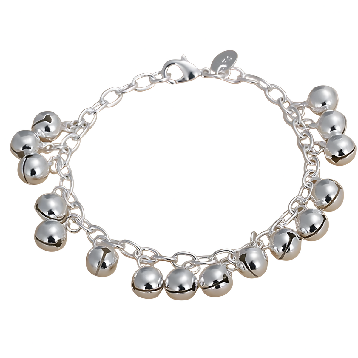 Bell Charm Bracelet for Women – Cable Link Chain, Lobster Clasp Extender 1427