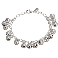 Bell Charm Bracelet for Women – Cable Link Chain, Lobster Clasp Extender 1427