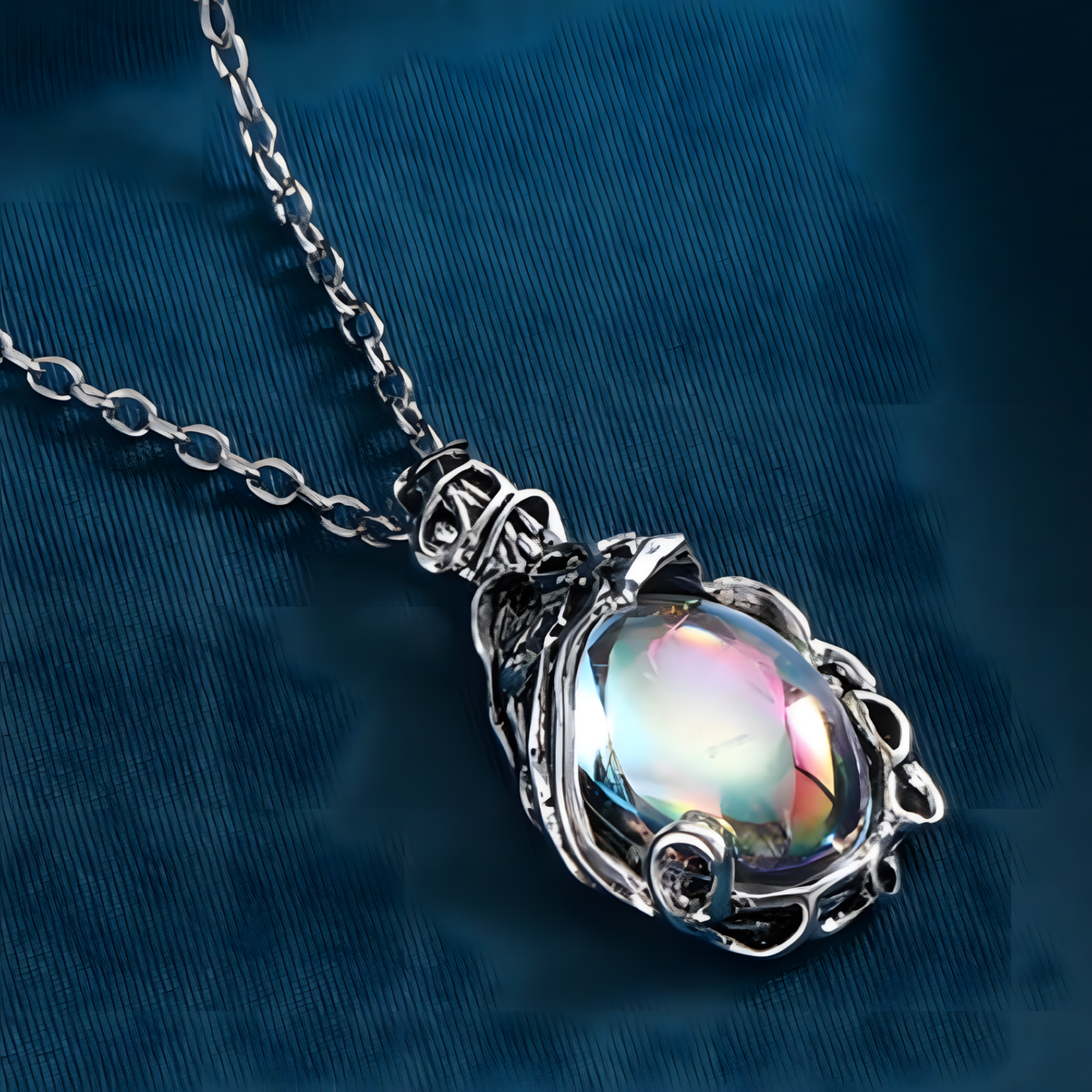 B0181 Flower Winding Moonlight Stainless Steel Necklace Pendant Ladies Prom b181