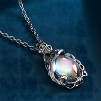 B0181 Flower Winding Moonlight Stainless Steel Necklace Pendant Ladies Prom b181