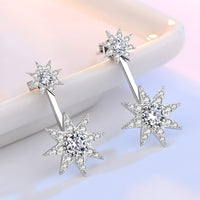 Sparkling Star Drop Earrings for Women - 925 Sterling Silver Elegant Dangle 332