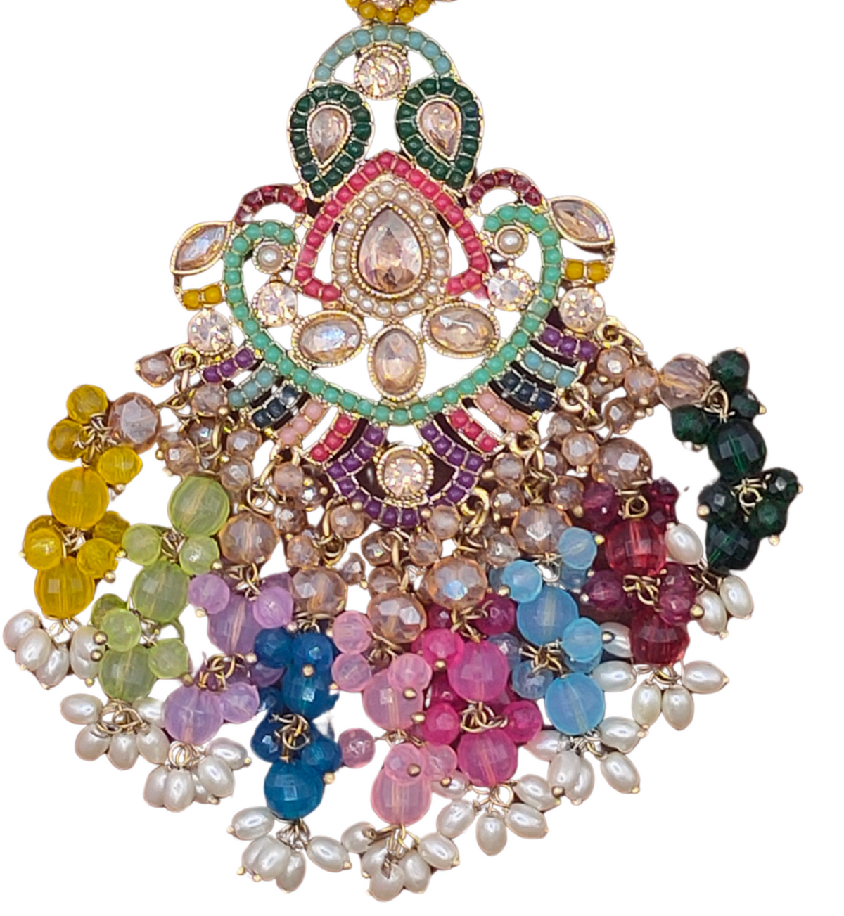 Elegant Bollywood Inspired Gold Kundan Earrings - Traditional Indian Jewelry 197