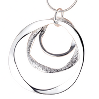 Wishbone Triple Circle Pendant Necklace for Women - Modern Minimalist Layer 1472