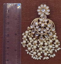 Elegant Bollywood Inspired Gold Kundan Earrings - Traditional Indian Jewelry 187