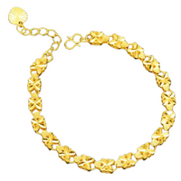 Gold Plated Four-Leaf Clover Bracelet, Vintage and Luxurious Style for Women 123