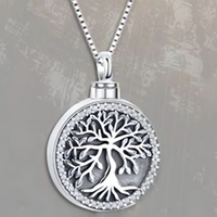 Sterling Silver Tree of Life Necklace for Women  Locket Pendant Cremation B98
