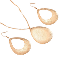 3PCS Lightweight Geometric Jewelry Set with Hollow Teardrop Pendant, 43+5 cm 717