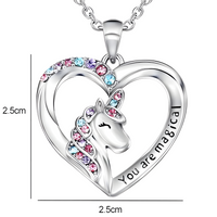 Unicorn Heart Necklace "You Are Magical" Engraving, Cute Unicorn Jewelry B133