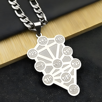 Silver Kabbalah Sephirot Tree Of Life Design – Hebrew symbolic pendant 1073
