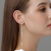 925 Silver-Plated Long Geometric Earrings-Elegant Trendy Drop Earrings Women 928