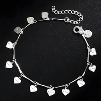 925 Silver Heart Charm Bracelet For Women - Love Pendant Chain Bracelet 1786