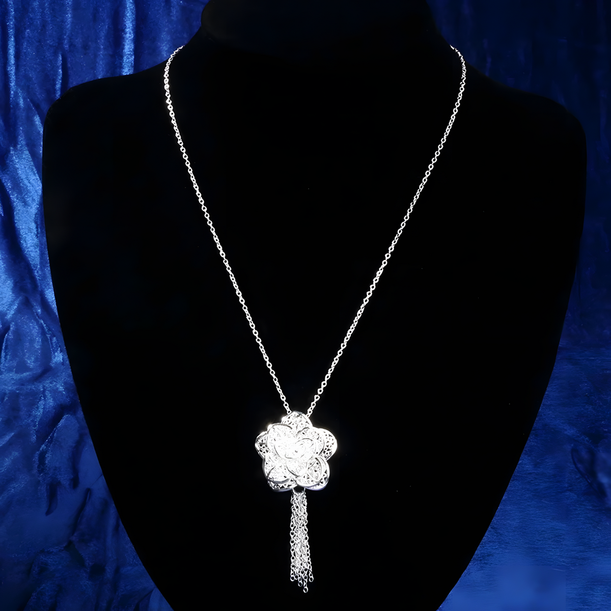 Unified Jewellery Premium Floral Tassel Pendant Necklace Long Chain Women 1830