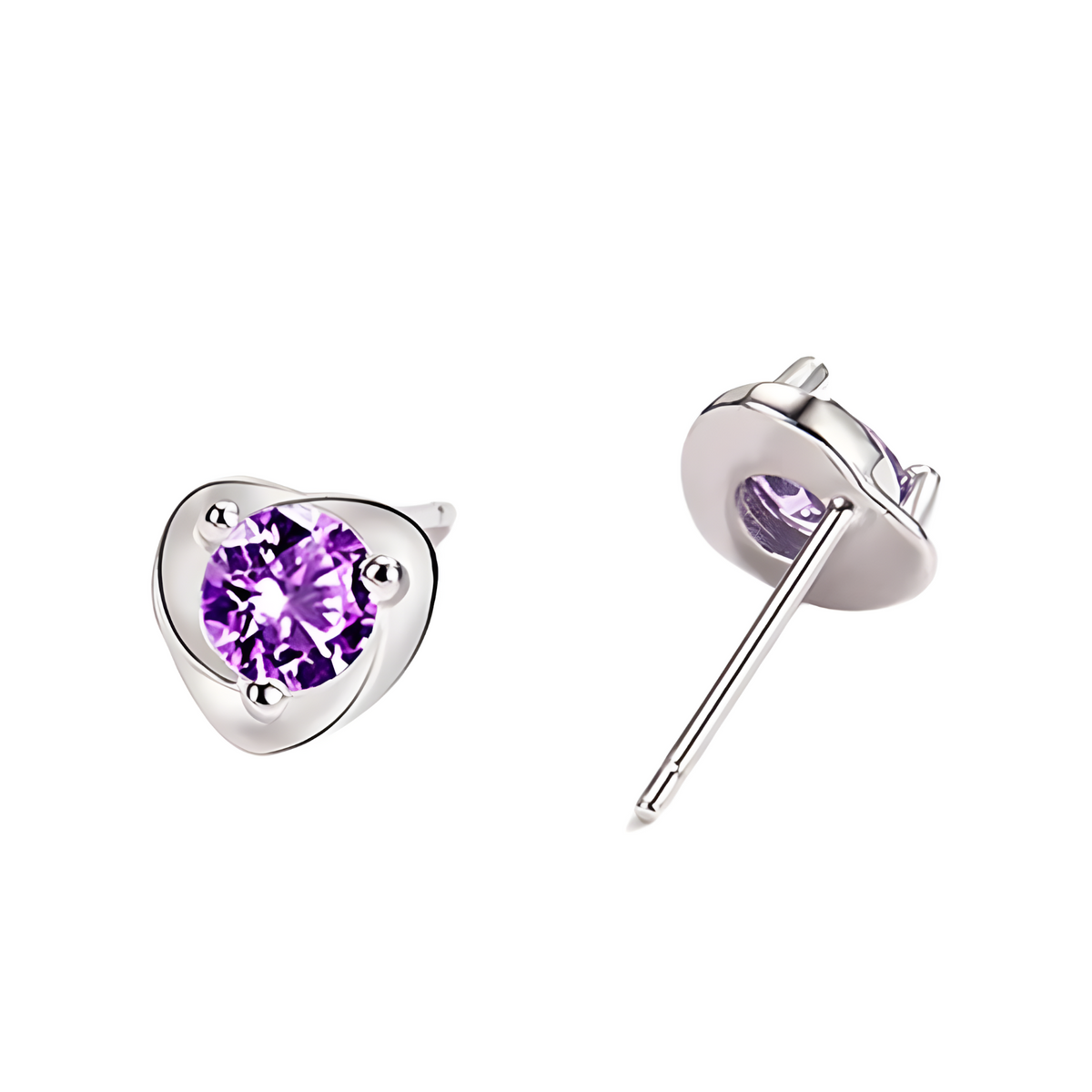 925 Silver Modern Swirl Design with Sparkling CZ Gemstones, Hypoallergenic 485