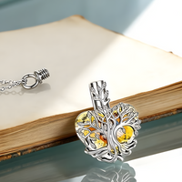 Love Life Tree Cremation Pet Necklace-Memorial Urn Pendant for Ashe Crystal B259