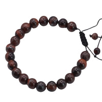 Adjustable Macrame Bracelet for Men Women,Featuring Natural 8mm Tiger's Eye B122