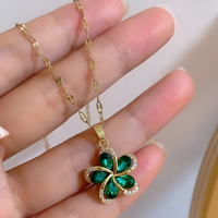 Lucky Four Leaf Clover Necklace for Women – Copper Alloy Gold Color Plating 1178