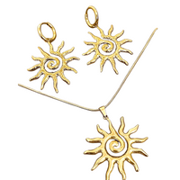 Unified Jewellery Gold Tone Sun Spiral Necklace And Earrings Set For Women 1714
