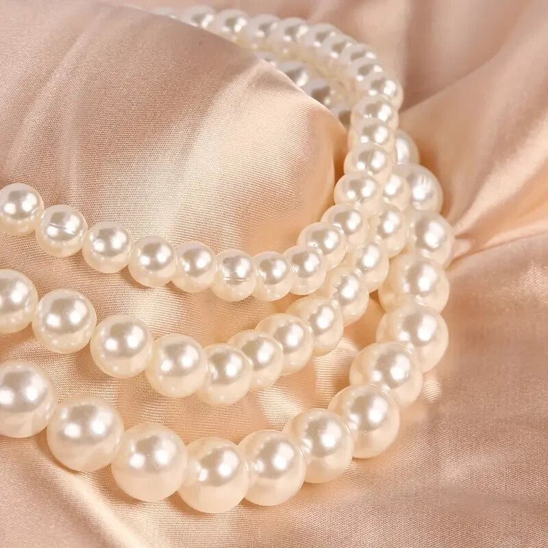 French Creative Baroque Faux Pearl Niche Design Three-layer Personality 82 UK
