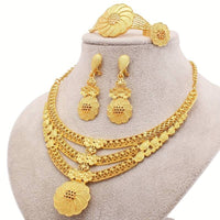 5-Piece Traditional Bridal Jewellery Set: Earrings, Necklace, Bracelet, Ring 109