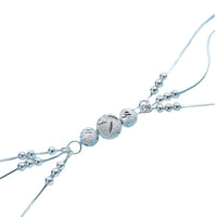 925 Sterling Silver Multi-Strand Snake Chain Bracelet Women Textured Beads 415