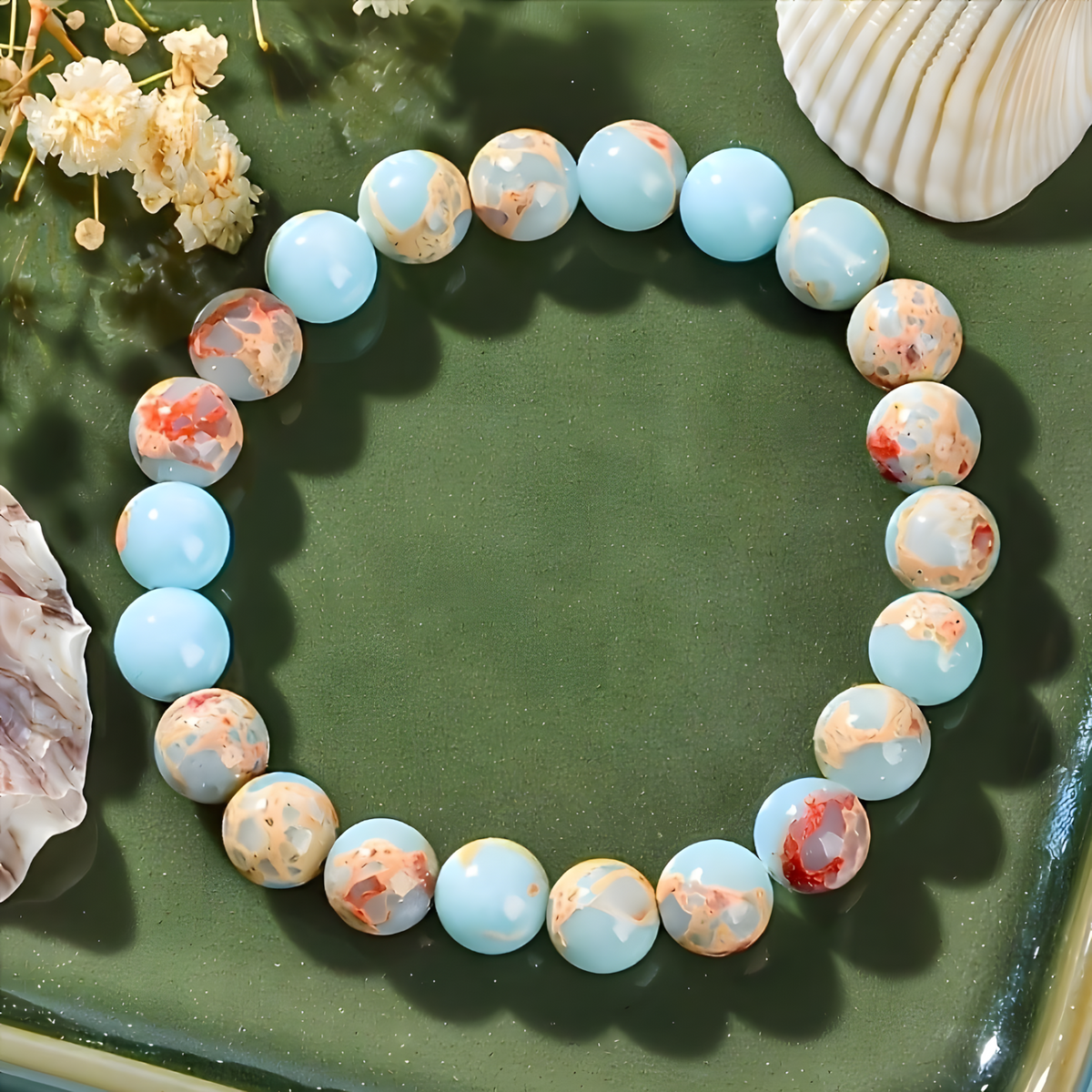 Colourful Chakra Inspired Beaded Bracelet 18cm 8mm Statement Wristwear 1733