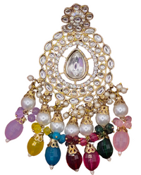 Elegant Bollywood Inspired Gold Kundan Earrings - Traditional Indian Jewelry 194
