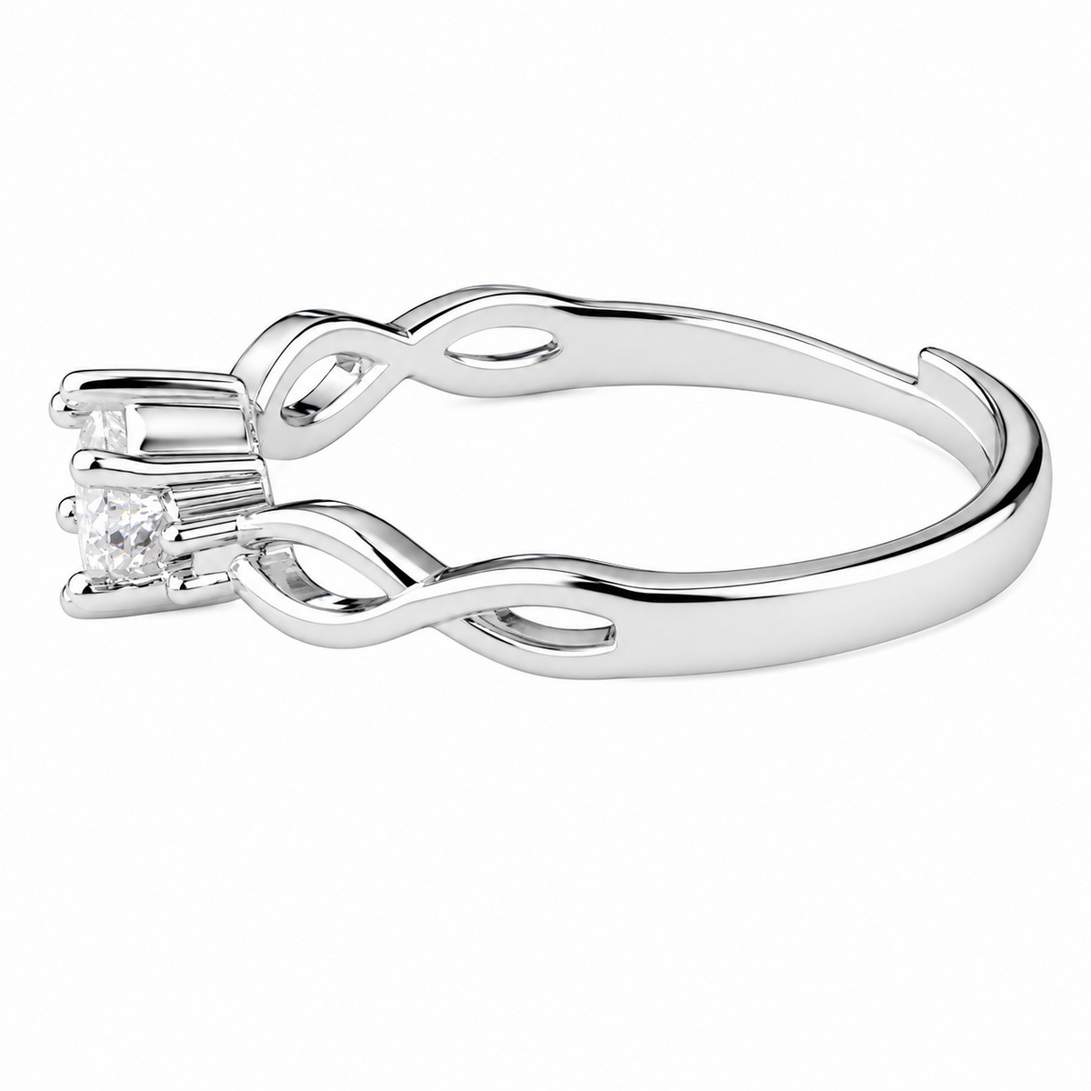 Women's Round Brilliant Zircon Ring Adjustable Elegant Solitaire Engagement 1613
