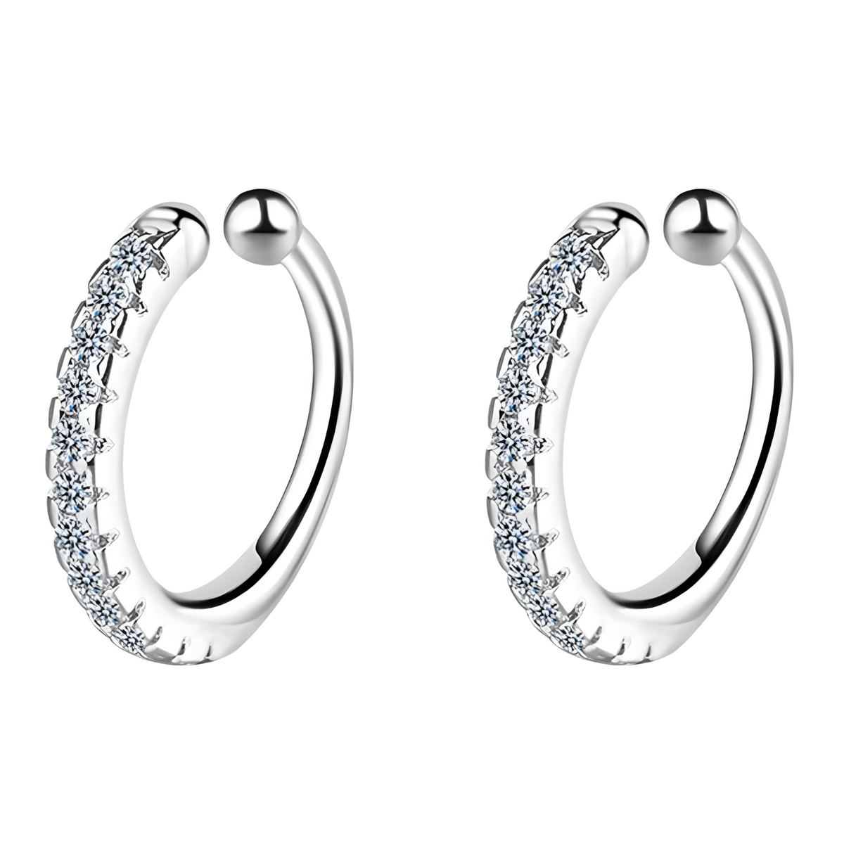 Tiny Huggie Hoop Earrings for Women 925 Sterling Silver Cubic Zirconia Cuff 314