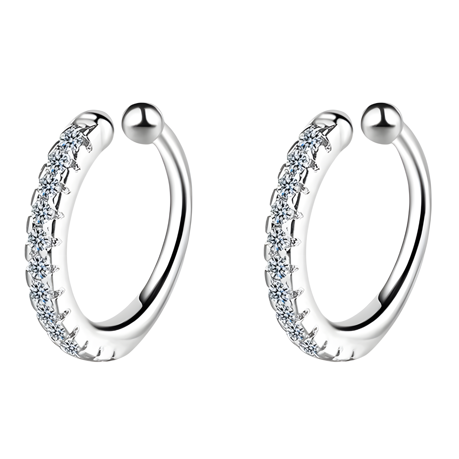 Tiny Huggie Hoop Earrings for Women 925 Sterling Silver Cubic Zirconia Cuff 314