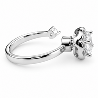 Rotatable Halo Flower Spinner Ring For Women, Adjustable Open Band Fidget 1518
