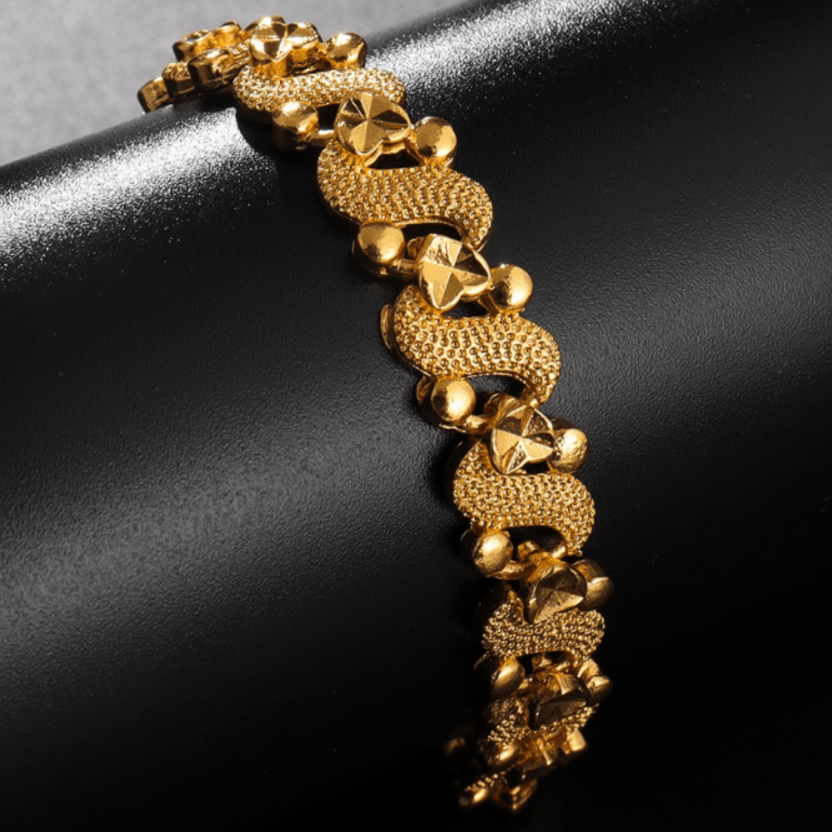 Trendy Creative S-Shaped Flower Heart Bracelet, Decorative Chain Accessory 127