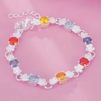 UnifiedJewellery Premium Multicolour Crystal Bracelet 20cm Adjustable Women 1828