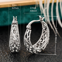 Elegant Hollow-Out Design Hoop Earrings for Women Graceful Vintage Inspired 559