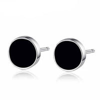 Black Round Stud Earrings for Men & Women – Classic Style 6 mm Circle Studs 1006