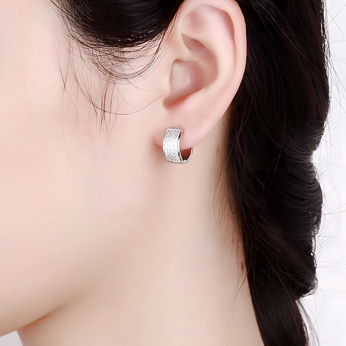 Sparkling Huggie Hoop Earrings for Women - 925 Sterling Silver Pave Zirconia 333