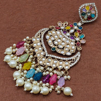 Elegant Bollywood Inspired Gold Kundan Earrings - Traditional Indian Jewelry 173