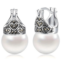 Vintage Simulated Pearl Dangle Earrings Women Elegant Wedding Bridal Jewelry 651