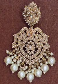 Elegant Bollywood Inspired Gold Kundan Earrings - Traditional Indian Jewelry 180