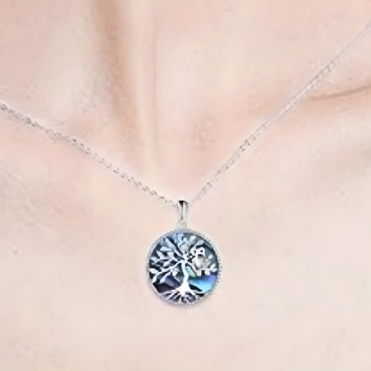 Blue Ocean Turtle Pendant Necklace 45cm + 5cm Adjustable Chain 2.6cm Drop B36