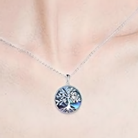 Blue Ocean Turtle Pendant Necklace 45cm + 5cm Adjustable Chain 2.6cm Drop B36