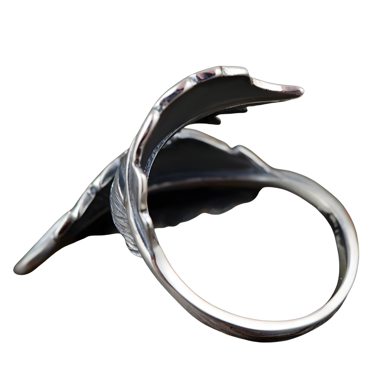 Vintage Leaf Wrap Ring Silver-Plated Alloy Adjustable Resizable Open Band 1477