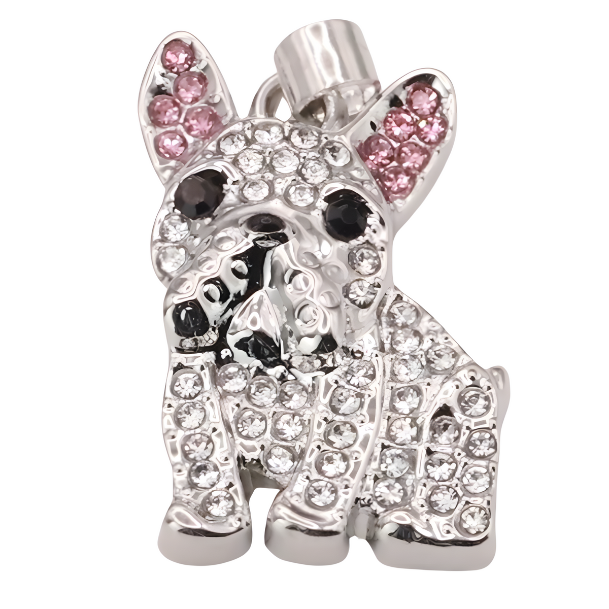 Bulldog Silvery Pendant Necklace - MultiTone Plated Stainless Steel Pendant B251