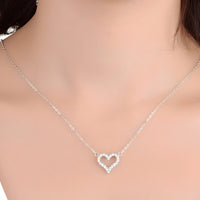 925 Sterling Silver Heart Pendant Necklace for Women | Adjustable Chain AAA 259