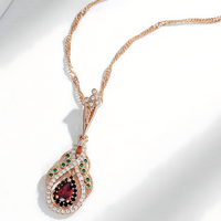Unified Jewellery Arabian Alloy Crystal Pendant Necklace Gold-Tone Geometric 580