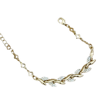 Gold Leaf Crystal Bracelet for Women Elegant Zinc Alloy Charm Bracelet 745