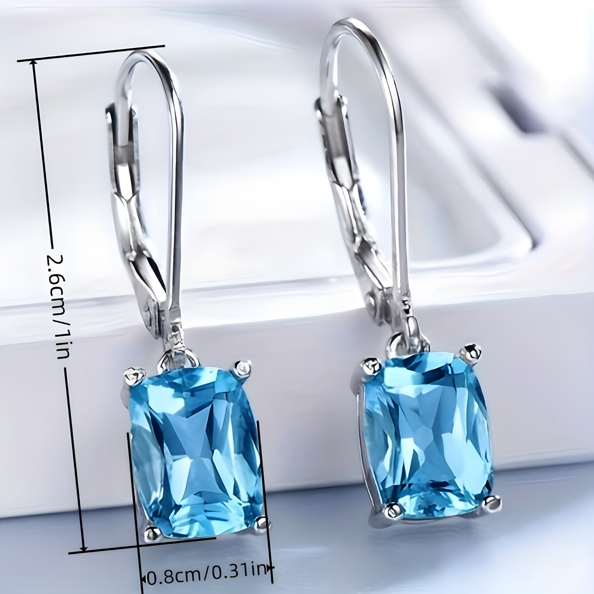 Copper Alloy Cubic Zirconia Drop Earrings for Women, Lever Back Dangle 505