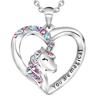Unicorn Heart Necklace "You Are Magical" Engraving, Cute Unicorn Jewelry B133